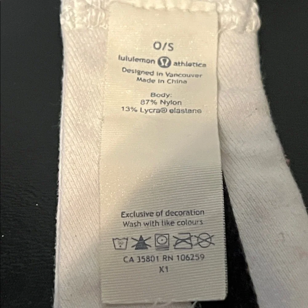 Lululemon Athletica White Headband, one size